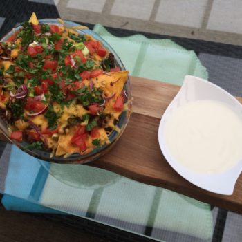 BBQ okse nachos