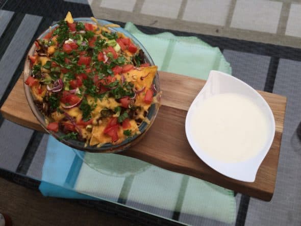 BBQ okse nachos